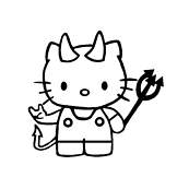 coloriage hello kitty diablotine